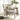 Polstret loungestol i stofbeige