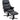 Cozy stol inkl. fodskammel, læder/PVC, sort/sort træ Lexpo