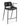 Barstol Model Liva - sort kernelæder/PU - sort metal - sædehøjde 75 cm