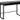 Darlington spisebord sort  40/80x140x77 cm